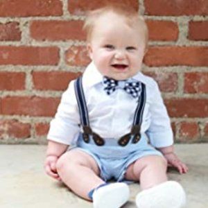 Baby Shorts with Suspenders 0-6 Months